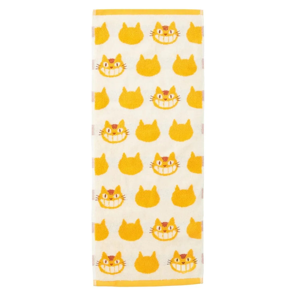 My Neighbor Totoro Catbus Face Towel Yellow and White - Gifts - Towels - 1