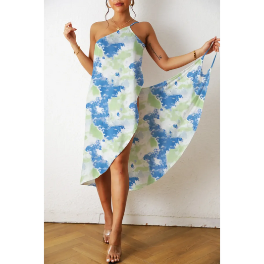 Marble Print Asymmetrical Beach Midi Dress - All Dresses - Midi Dress - 11