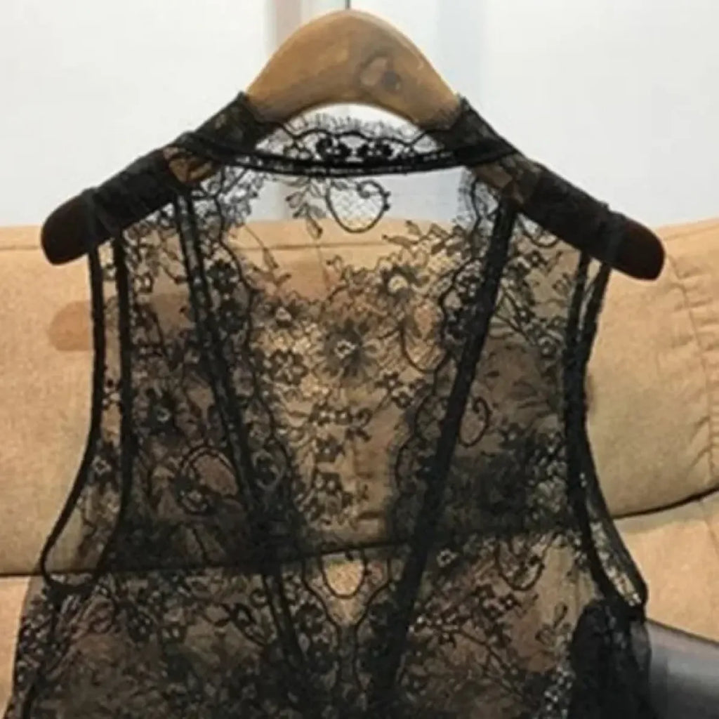 Lace Patchwork Peplum Vest – Elegant Gothic Lolita Sleeveless Top - Tops & Tees - Tops - 5