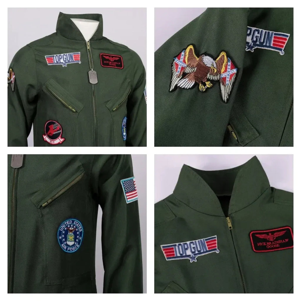 Top Gun Maverick Flight Suit – Pilot Cosplay Costume with Glasses - Cosplay - Cosplay - 5