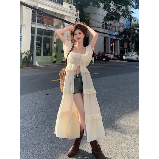 Fairycore Off-Shoulder Bandage Maxi Dress - All Dresses - Maxi Dress - 7