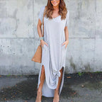 Short Sleeved Maxi Dress - All Dresses - 11