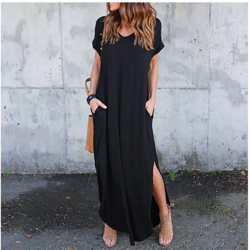Short Sleeved Maxi Dress - All Dresses - 18