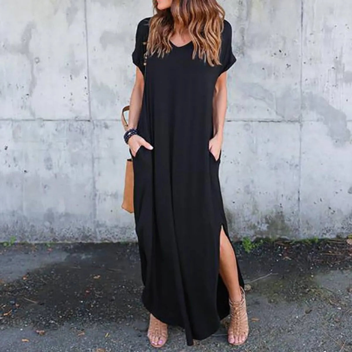 Short Sleeved Maxi Dress - All Dresses - 3