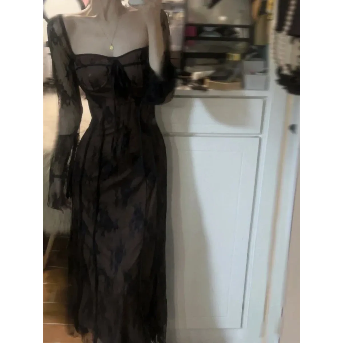 Harajuku Grunge Lace Bandage Maxi Dress - All Dresses - Maxi Dress - 4