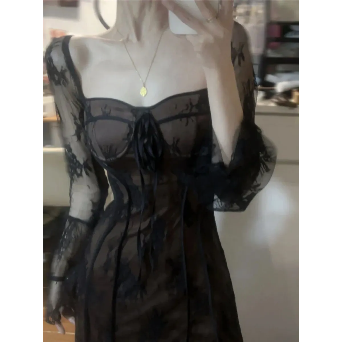 Harajuku Grunge Lace Bandage Maxi Dress - All Dresses - Maxi Dress - 5