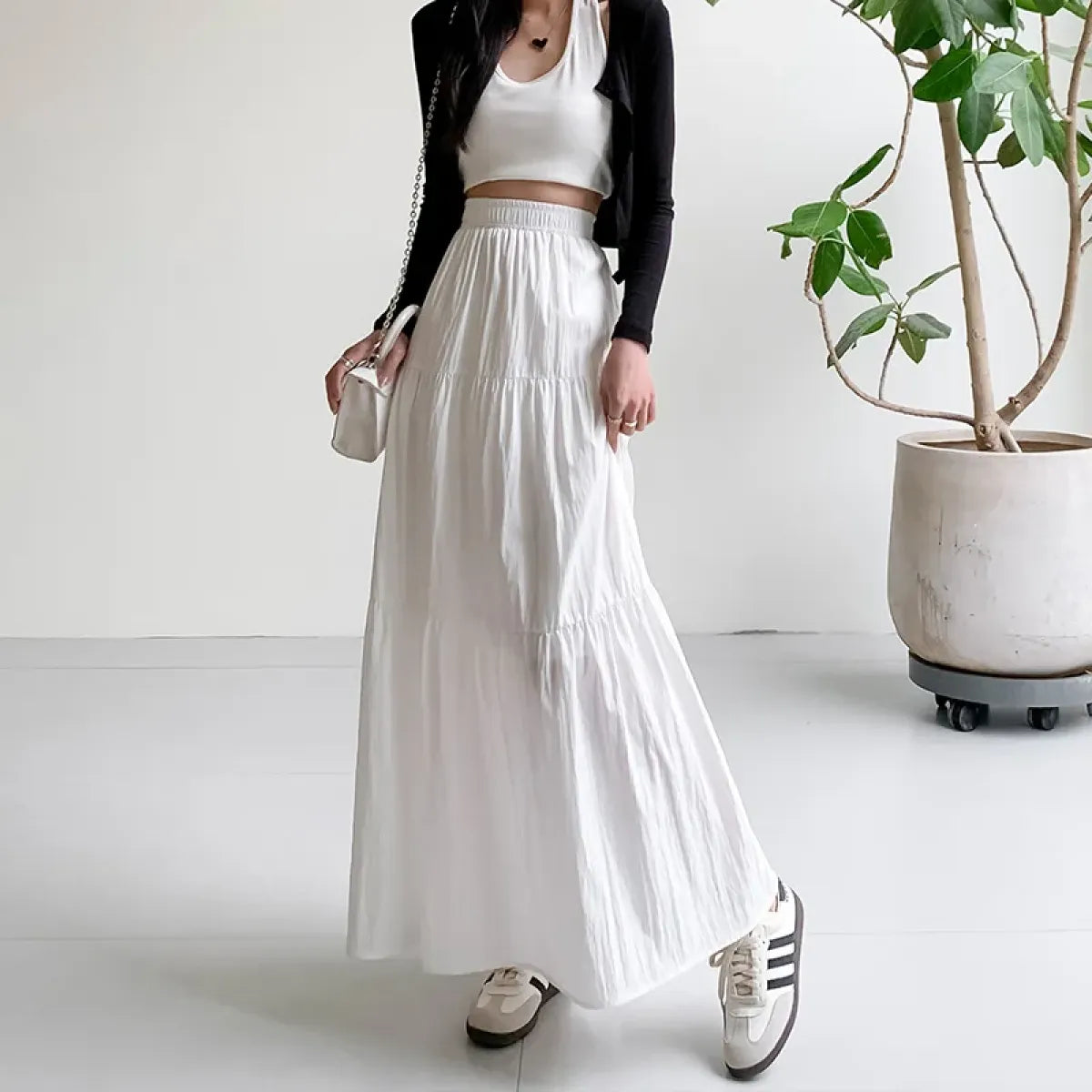Harajuku White Tiered Maxi Skirt - Bottoms - Maxi Skirt - 3