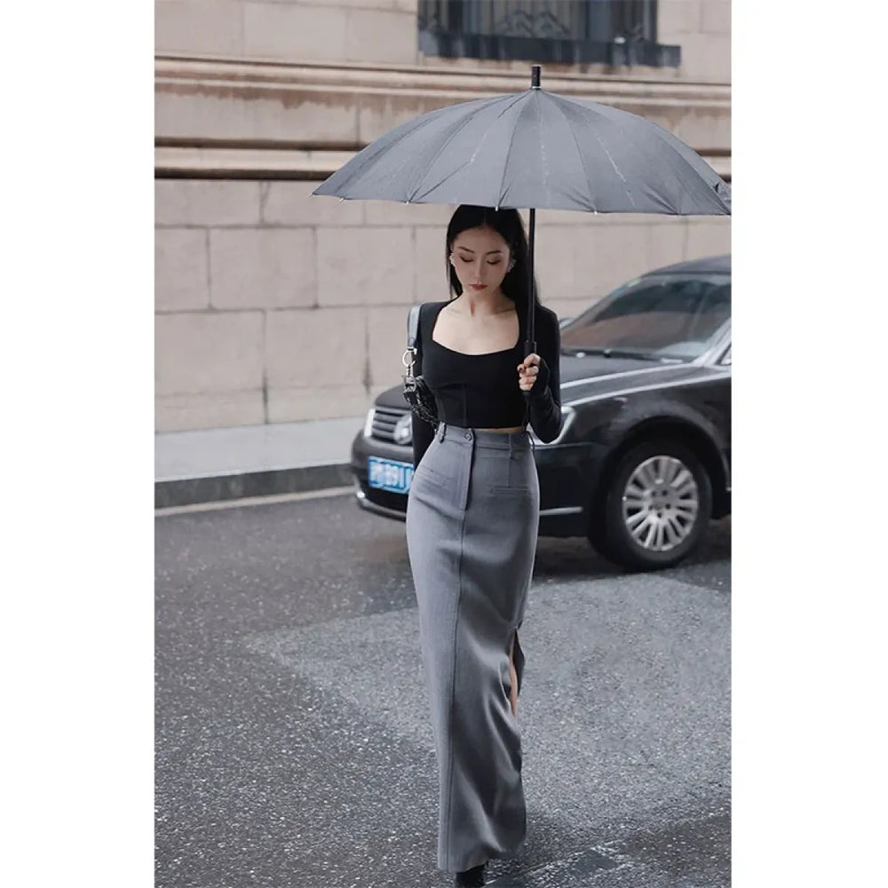 Victorian Slit Maxi Skirt - Bottoms - midi skirts - 1