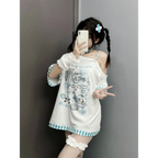 Medical Meow Tee – Kawaii Nurse Cat Graphic Oversized T-Shirt - T-Shirts - 2