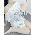 Medical Meow Tee – Kawaii Nurse Cat Graphic Oversized T-Shirt - T-Shirts - 4