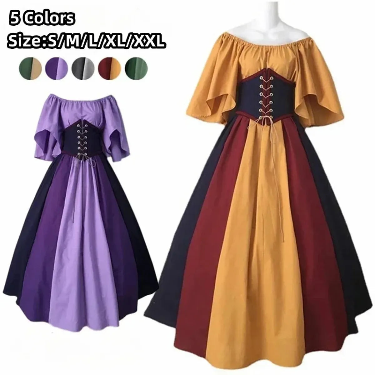 Medieval Renaissance Dress – Corset Gown Plus Size Cosplay - All Dresses - Cosplay - 2