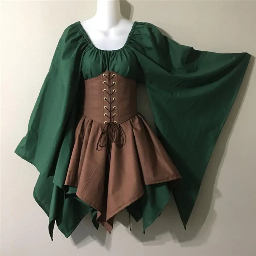 Medieval Renaissance Dress – Full Sleeve Costume with Corset - All Dresses - Cosplay - 1