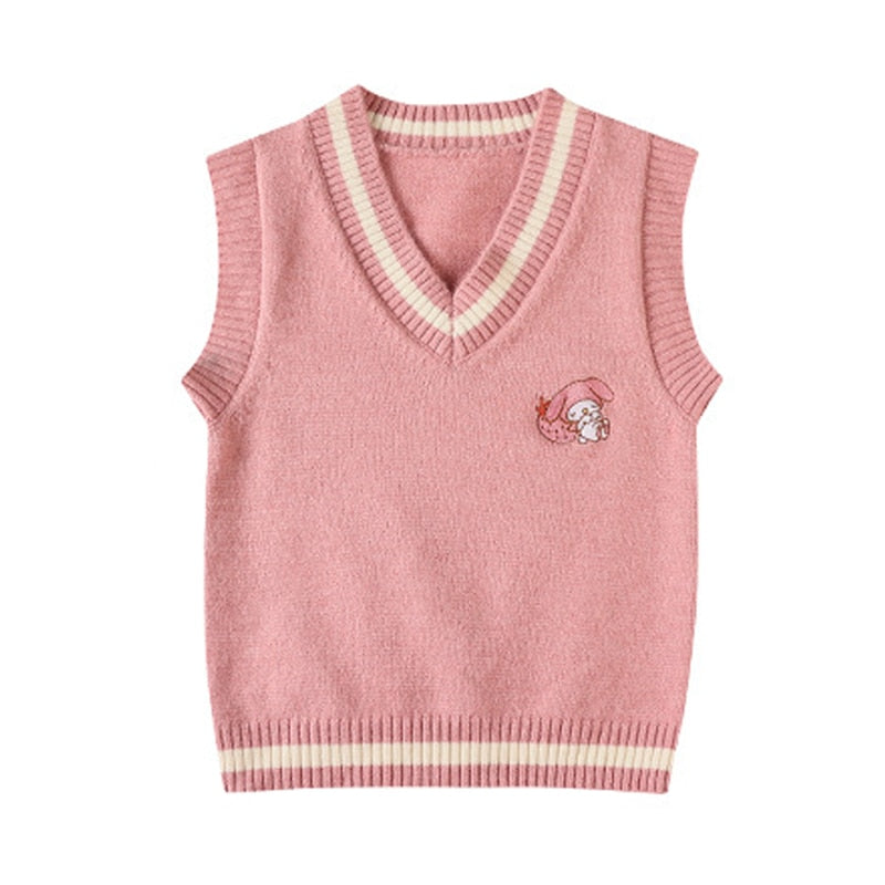 Kawaii Kuromi Wool Sweater Vest - Sweaters - Pants - 3 - 2024