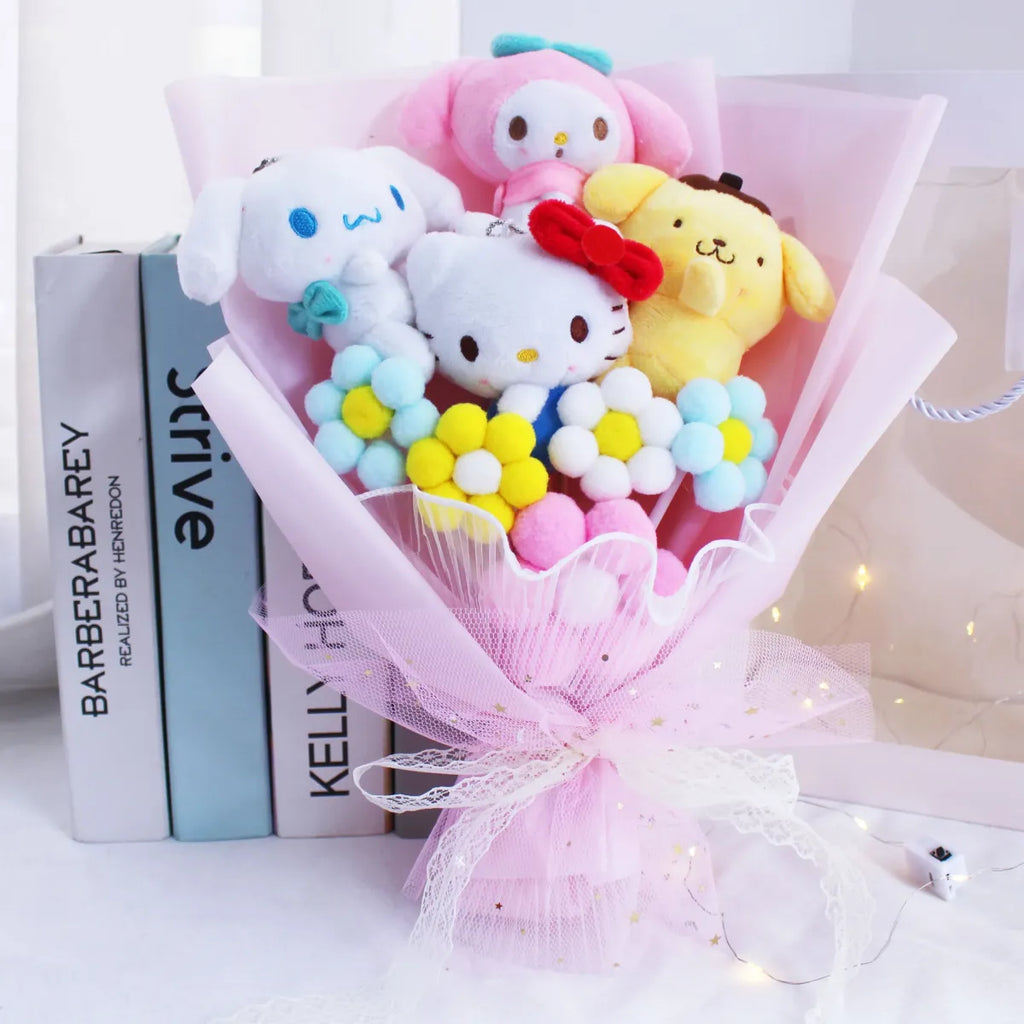 Plush Bouquet - My Melody Kuromi Cinnamoroll KT Cat - Plushies - 10