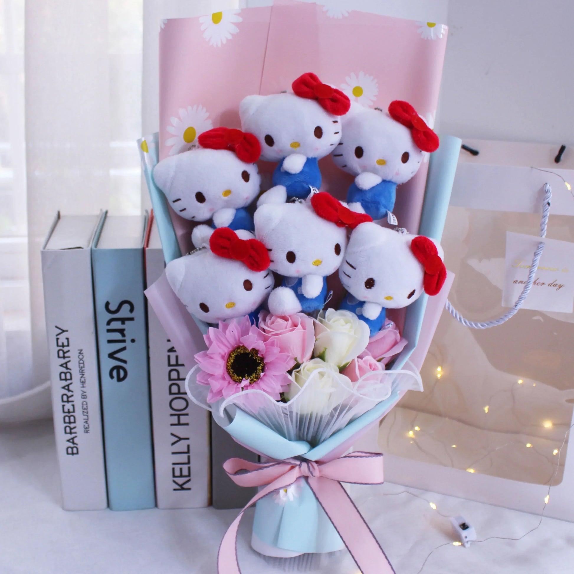 Plush Bouquet - My Melody Kuromi Cinnamoroll KT Cat - Orange / No Box - Plushies - Toys - 12 - 2024