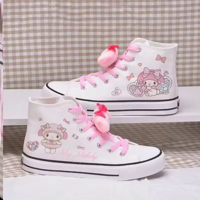 Anime Flats - Kuromi & My Melody Print Canvas Sneakers - 4 / 35 - Anime - Shoes - 4 - 2024