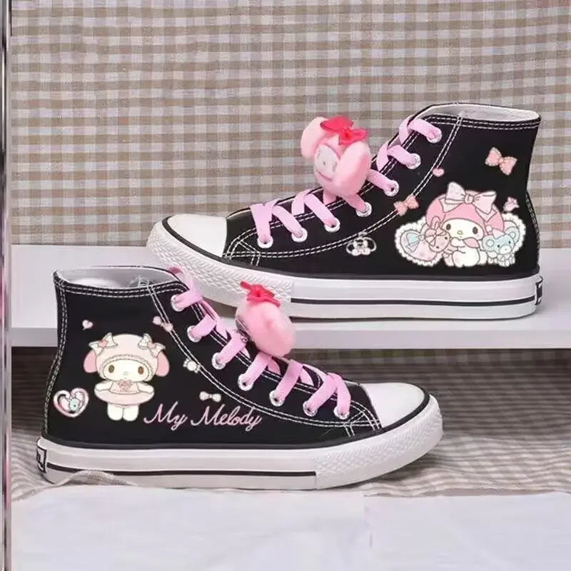 Anime Flats - Kuromi & My Melody Print Canvas Sneakers - 5 / 35 - Anime - Shoes - 5 - 2024