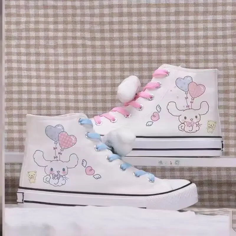 Anime Flats - Kuromi & My Melody Print Canvas Sneakers - Anime - Shoes - 6 - 2024