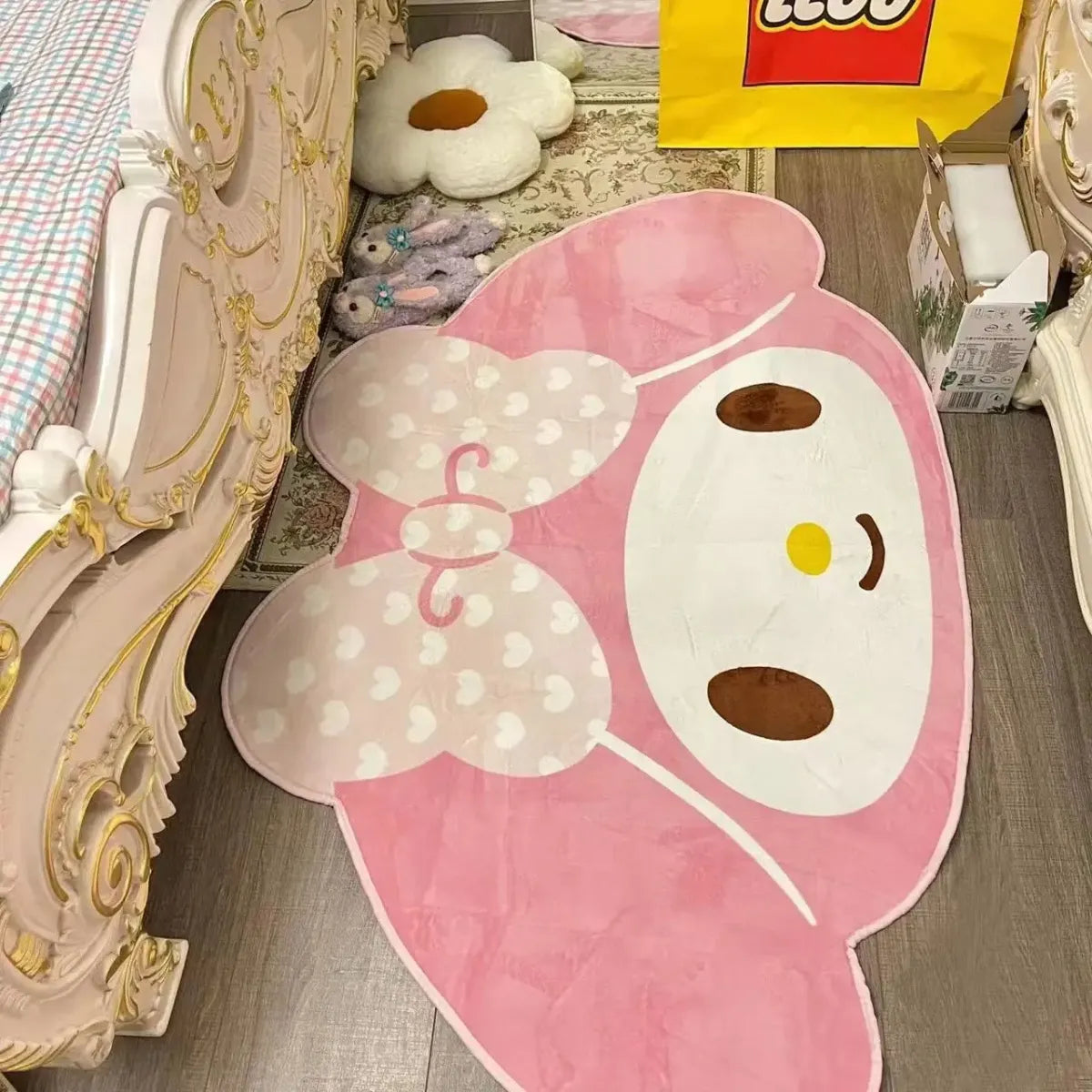 My Melody Shaped Plush Rug for Kids Room - Harajuku Style - Accessories - 5