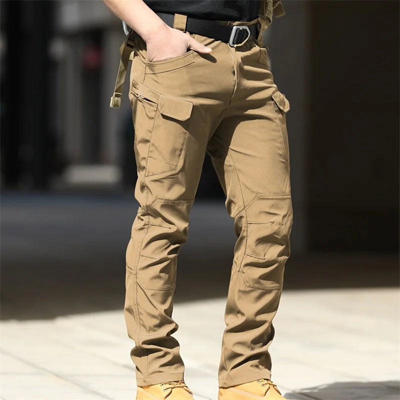 Men’s Cargo Pants – Waterproof Multi-Pocket Casual Trousers - Yellow / United States / M - Bottoms - Pants - 2024