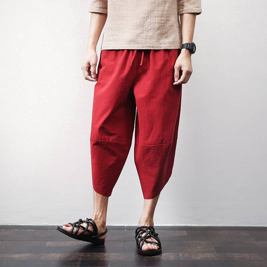 Cotton Linen Joggers - Red / XL - Men’s Clothing & Accessories - Pants - 9 - 2024