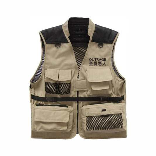 ’Outrage’ Tactical Utility Vest - Khaki / XL - Men’s Clothing & Accessories - Vests - 13 - 2024