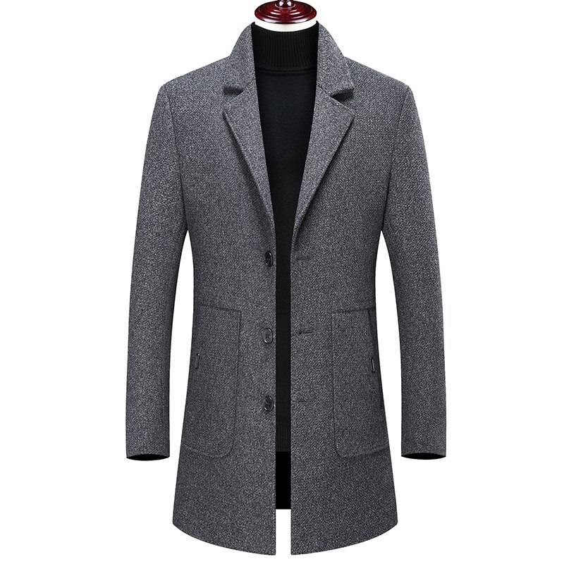 Plaid Button Coat - Gray / L - Men’s Clothing & Accessories - Coats & Jackets - 12 - 2024