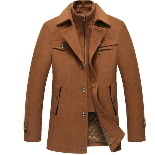 Men’s Winter Wool Coat - Brown / 4XL - Men’s Clothing & Accessories - Coats & Jackets - 6 - 2024