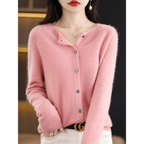 Merino Wool Korean-Style O-Neck Cardigan - Sweaters - Cardigan - 3