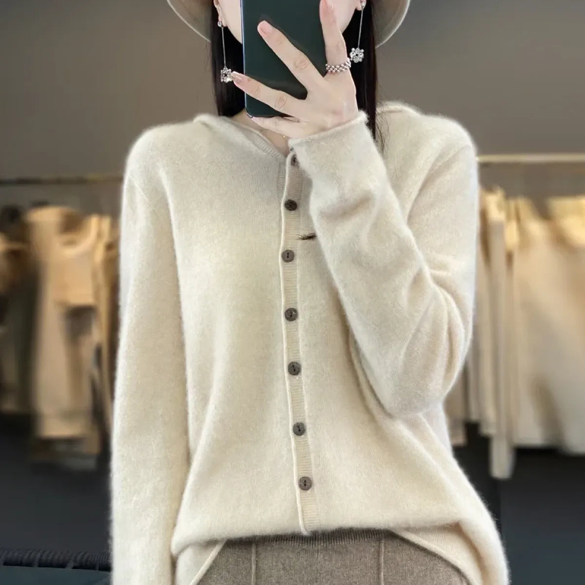 Merino Wool Hooded Knit Cardigan - Best Sellers - Cardigan - 9