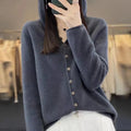 Merino Wool Hooded Knit Cardigan - Women’s Clothing & Accessories - Cardigan - 8
