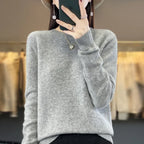 Merino Wool Round Neck Slim Pullover Sweater - Sweaters - Sweater / Pullover - 1