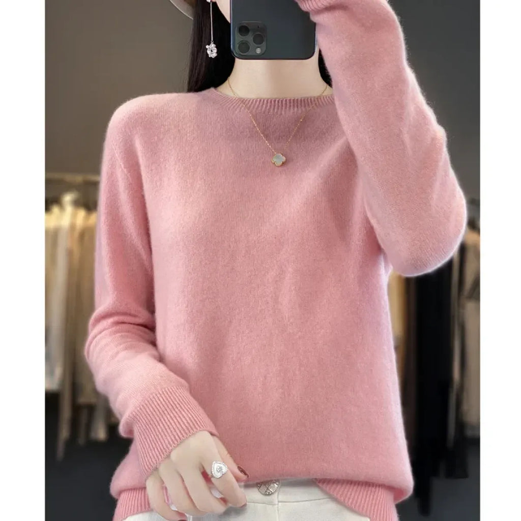 Merino Wool Round Neck Slim Pullover Sweater - Sweaters - Sweater / Pullover - 15