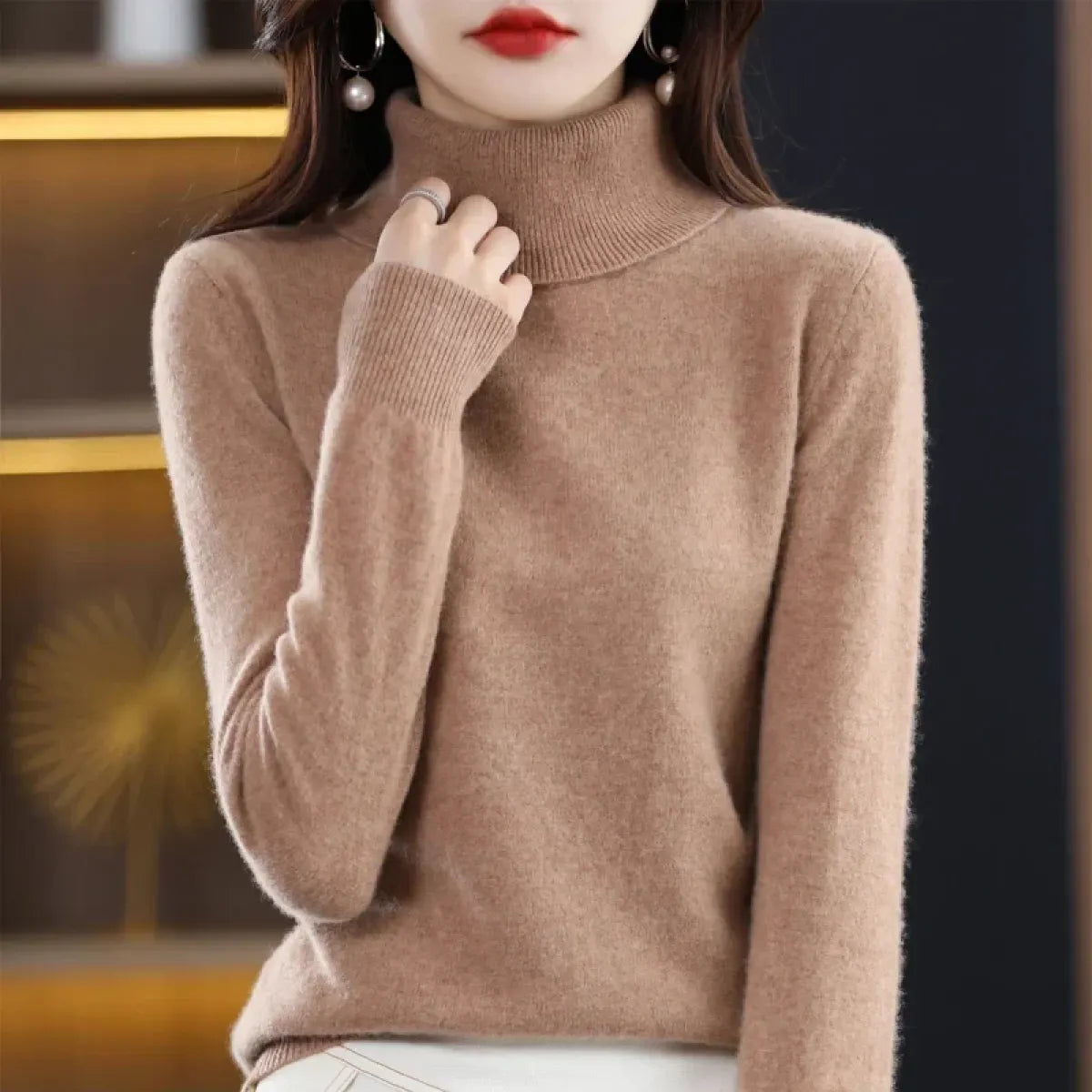 Elegant Merino Wool Turtleneck Sweater - Sweaters - Sweater / Pullover - 7