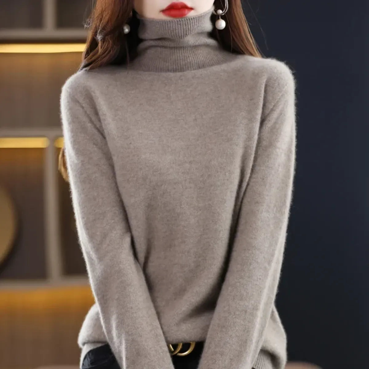 Elegant Merino Wool Turtleneck Sweater - Sweaters - Sweater / Pullover - 13