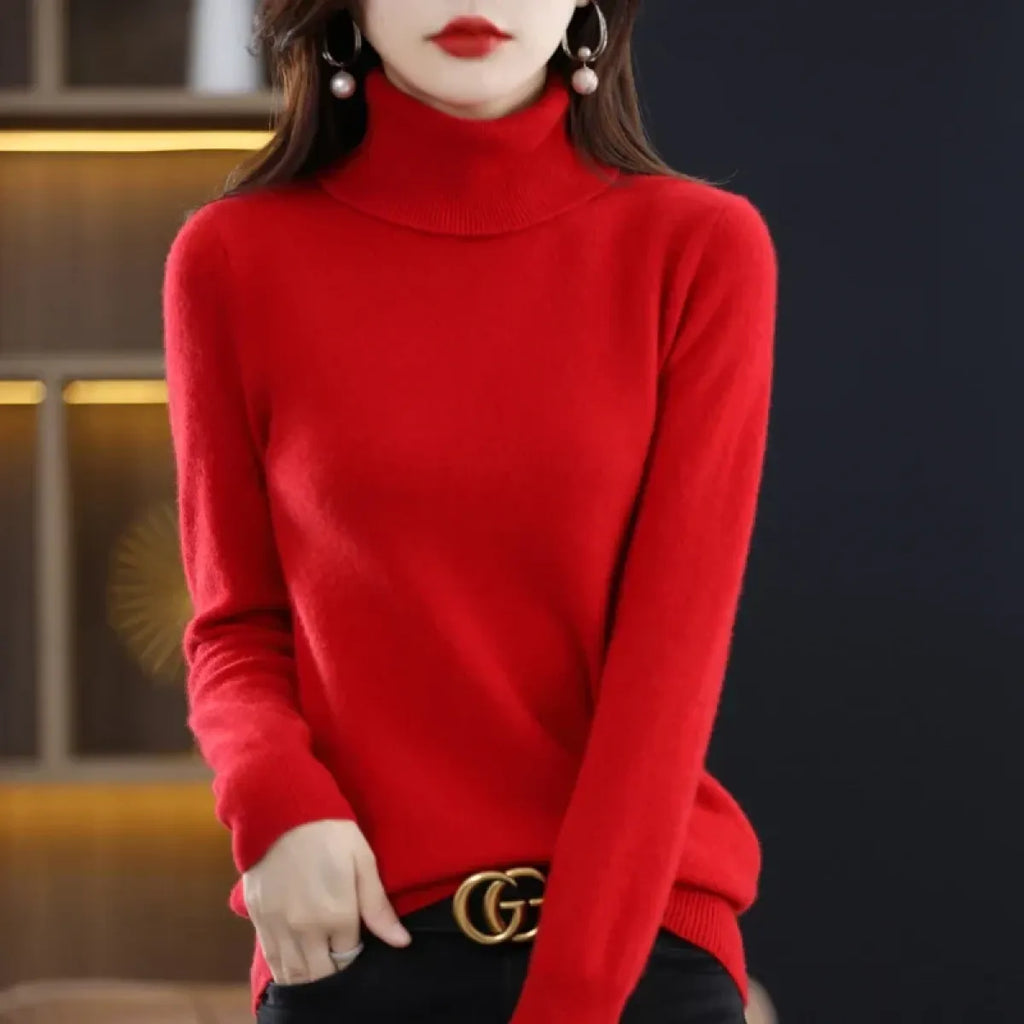 Elegant Merino Wool Turtleneck Sweater - Sweaters - Sweater / Pullover - 12