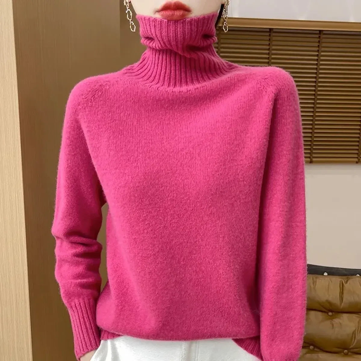 Merino Wool Turtleneck Thermal Sweater - Sweaters - Sweater / Pullover - 1