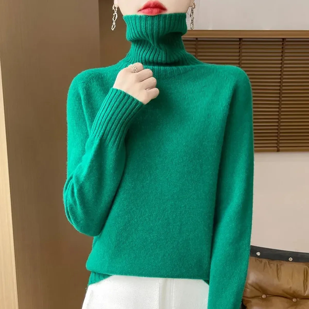 Merino Wool Turtleneck Thermal Sweater - Sweaters - Sweater / Pullover - 2