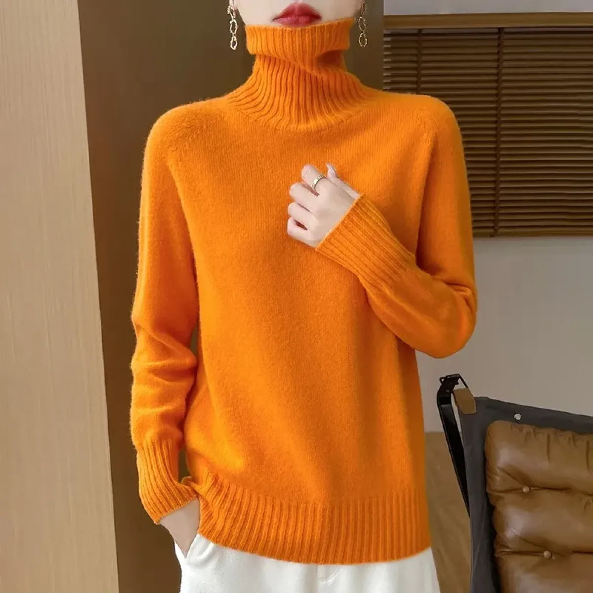 Merino Wool Turtleneck Thermal Sweater - Sweaters - Sweater / Pullover - 3