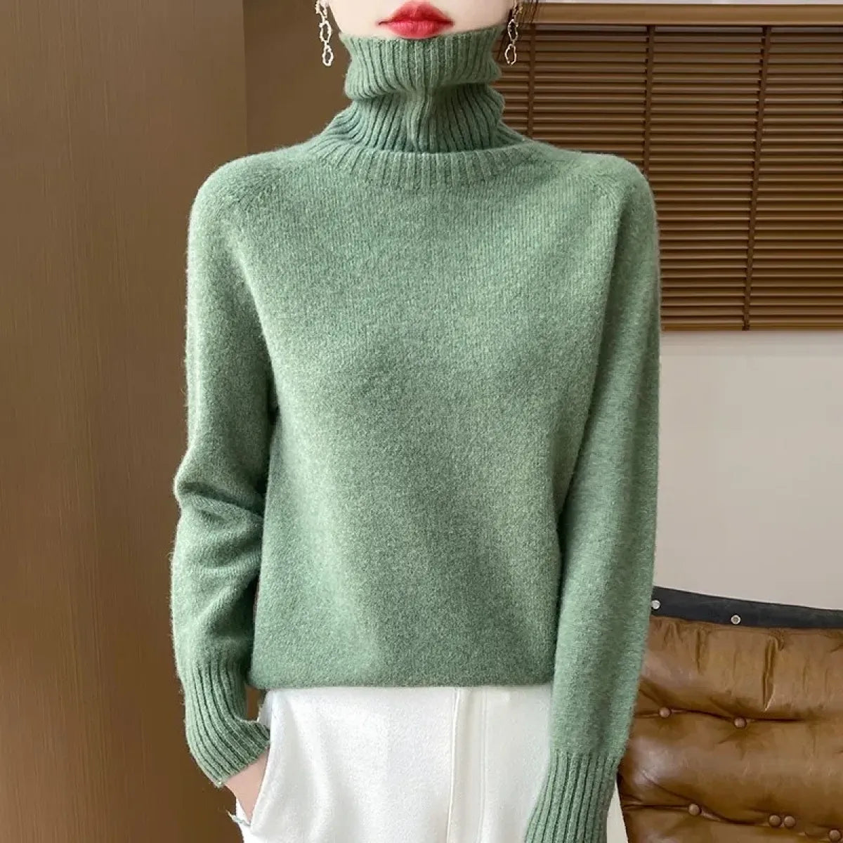 Merino Wool Turtleneck Thermal Sweater - Sweaters - Sweater / Pullover - 22