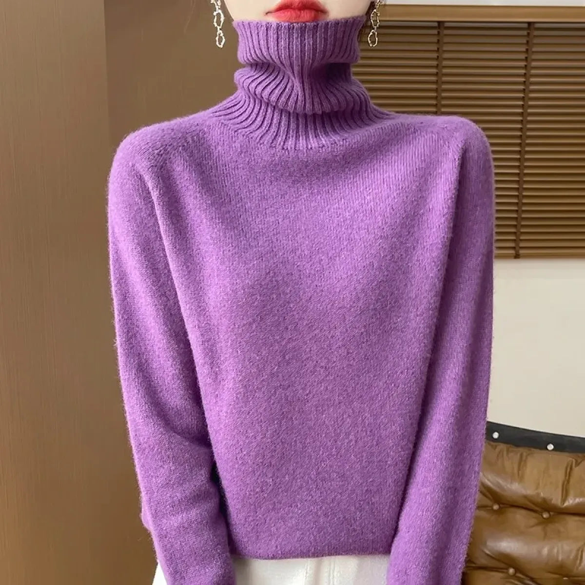 Merino Wool Turtleneck Thermal Sweater - Sweaters - Sweater / Pullover - 6