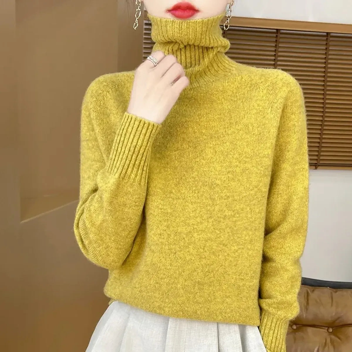 Merino Wool Turtleneck Thermal Sweater - Sweaters - Sweater / Pullover - 5