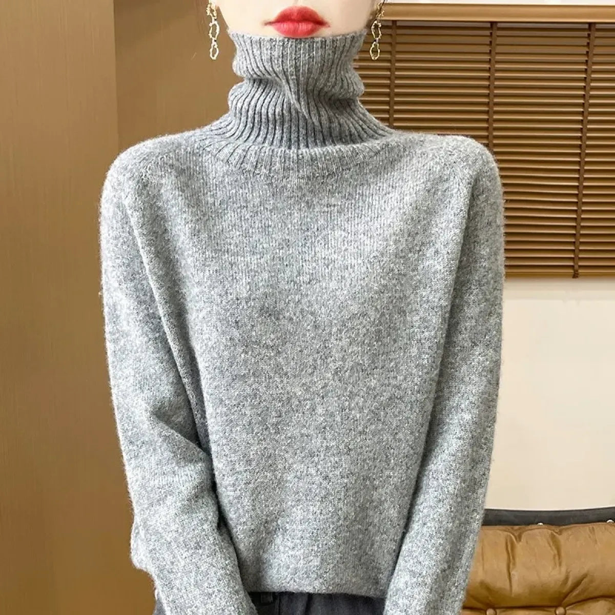 Merino Wool Turtleneck Thermal Sweater - Sweaters - Sweater / Pullover - 4