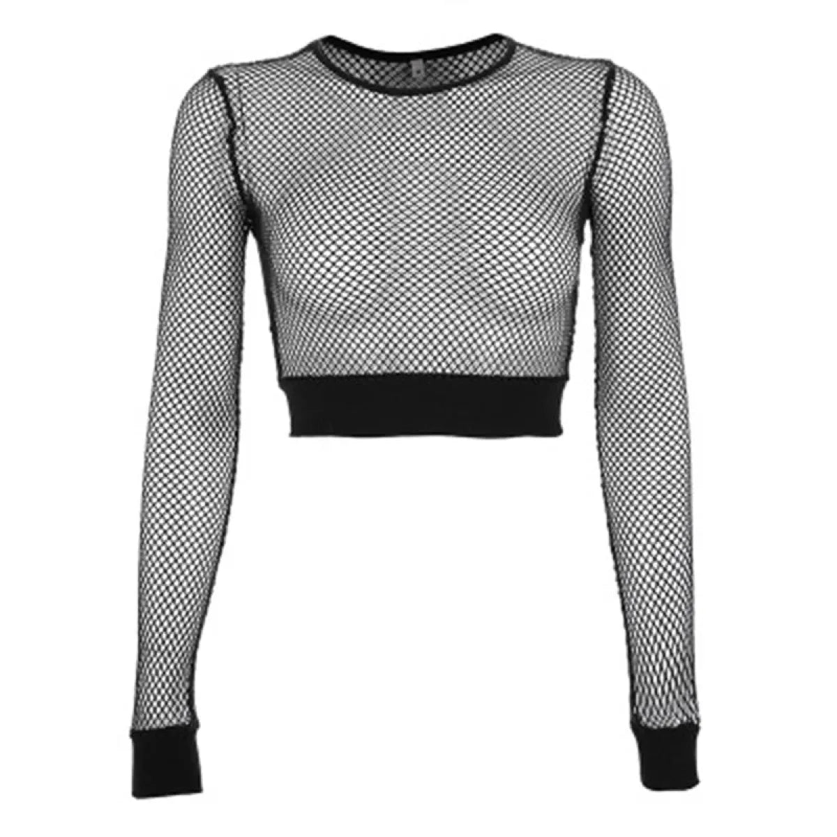 Gothic Fishnet Long Sleeve Mesh Crop Top - Women’s Clothing & Accessories - Crop Tops - 6