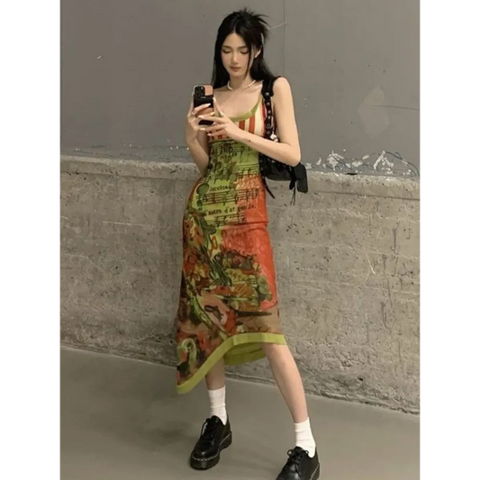 Harajuku Fairycore Backless Asymmetrical Dress - All Dresses - Midi Dress - 1