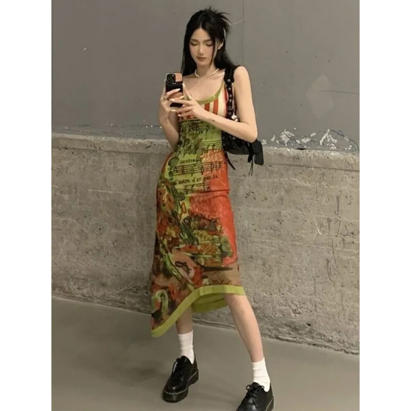 Harajuku Fairycore Backless Asymmetrical Dress - All Dresses - Midi Dress - 1
