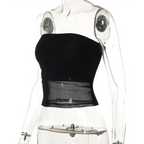Gothic Mesh Panel Strapless Tube Top - Tops & Tees - Tops - 5