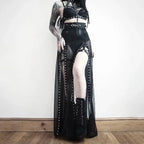 Punk Gothic Eyelet Mesh Skirt - Bottoms - Skirts - 12