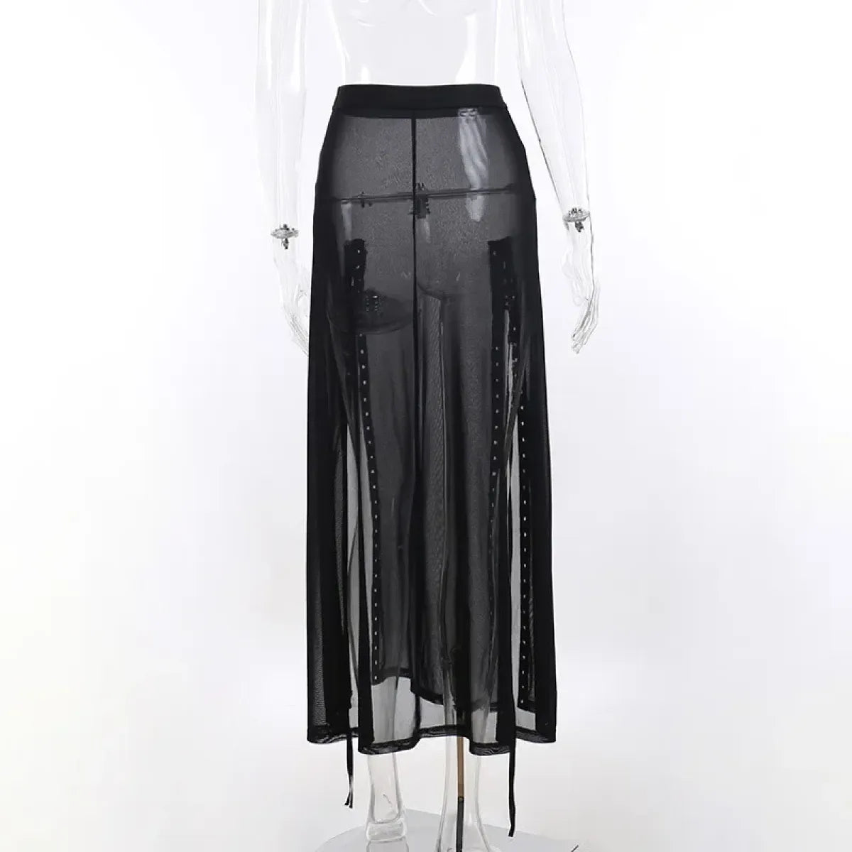 Punk Gothic Eyelet Mesh Skirt - Bottoms - Skirts - 16