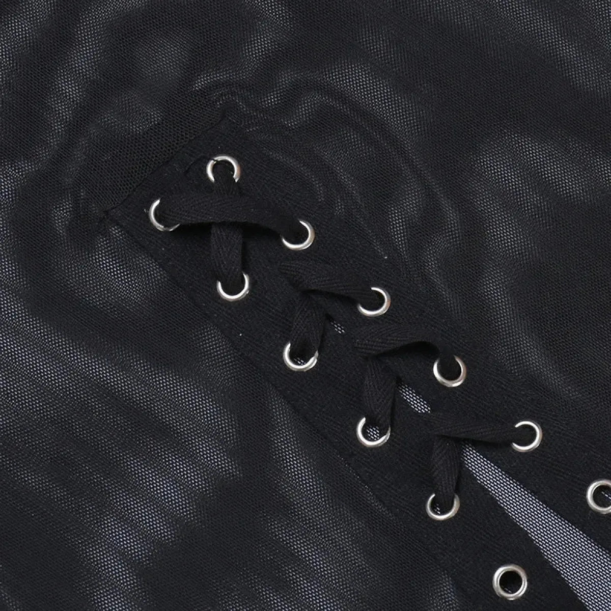 Punk Gothic Eyelet Mesh Skirt - Bottoms - Skirts - 19